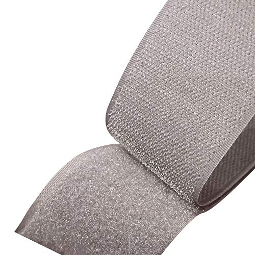 Fecho De Contato Macho E Fêmea 50mm X 1 Metro Cinza Escuro