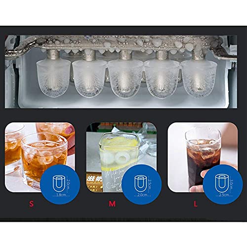 Fabricadora de hielo compacta para mostrador, acero inoxidable, automática, produce 18 kg de hielo en 24 horas con pantalla LED miniatura 3