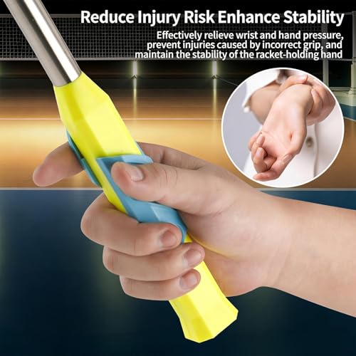 Image of Badminton Trainer, Badminton Grip and Racket Grip Corrector, Portable Badminton Practice Equipment for Home and Outdoor Training,Yellow Color