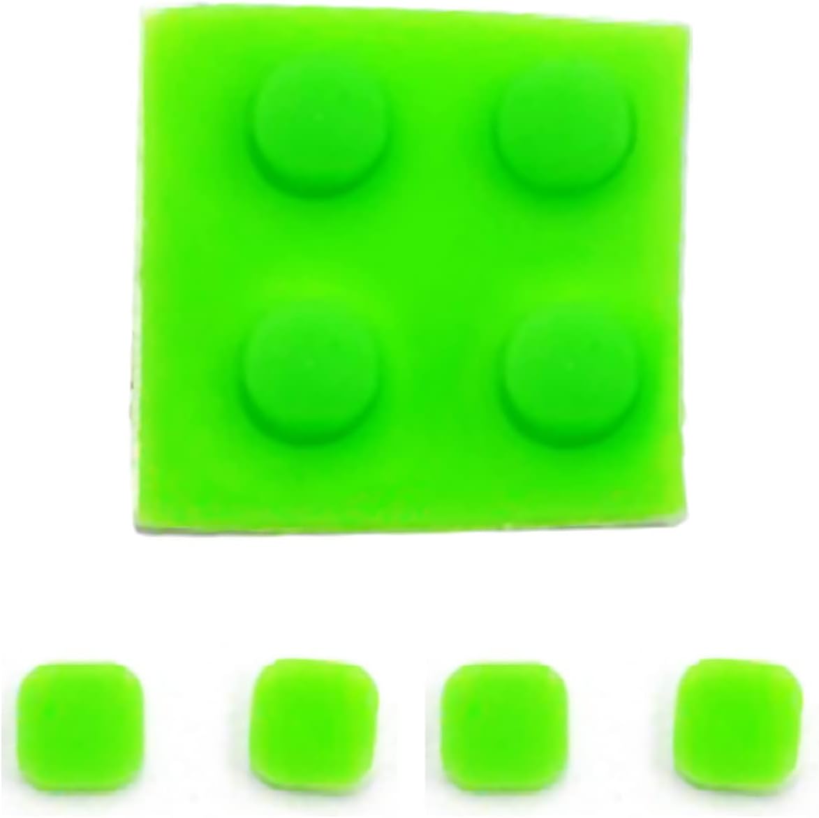 New for New 3DS XL Screw Hole Rubber Plugs Green Color Replacement, for Nintendo New3DS XL/LL 3DSXL Handheld Game Console, Convex Screws Plug + Flat Screen Pads 8 PCS Full Set Repair Parts