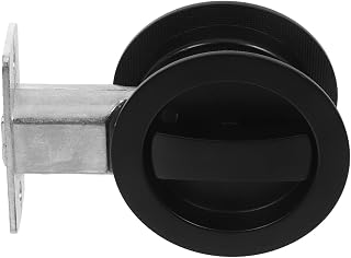 Hidden Sliding Door Lock for Bathroom Laundry Room Round Recessed Privacy Lock with Double Hooks for Home and Hotel Use