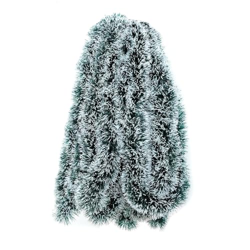 Christmas Tinsel Green 10M (32.8FT) Christmas Garland For Stairs, Christmas Tree Decorations Fluffy Strands Hangin Extra Long Garlands Decoration, Christmas Garland
