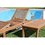 ALEOS Teak Sonnenliege Cozy+ mit Beistelltisch Coco