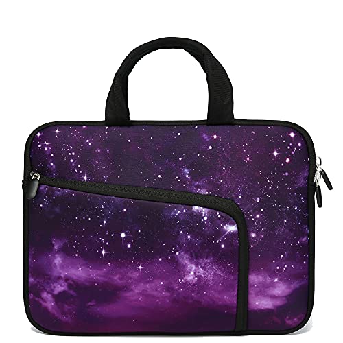 11 11.6 12 12.1 12.5 inches Laptop Sleeve Chromebook Case Ultrabook Case Notebook Sleeve PC Messenger Bag Tablet Case Neoprene Handle Sleeve for Adult Men Women Two Pockets (Purple Galaxy)