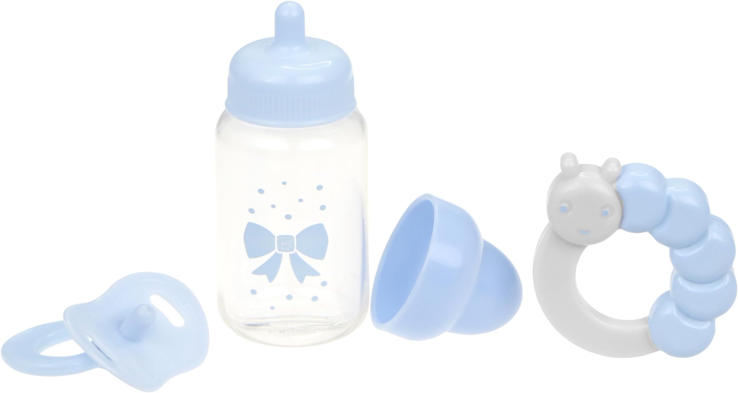 JC Toys Dolls For Keeps Pretend Play Milk Bottle and Rattle, Blue