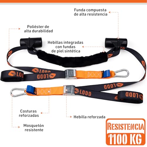 Correas Moto de anclaje LODD 1100 kg con hebillas reforzadas 3