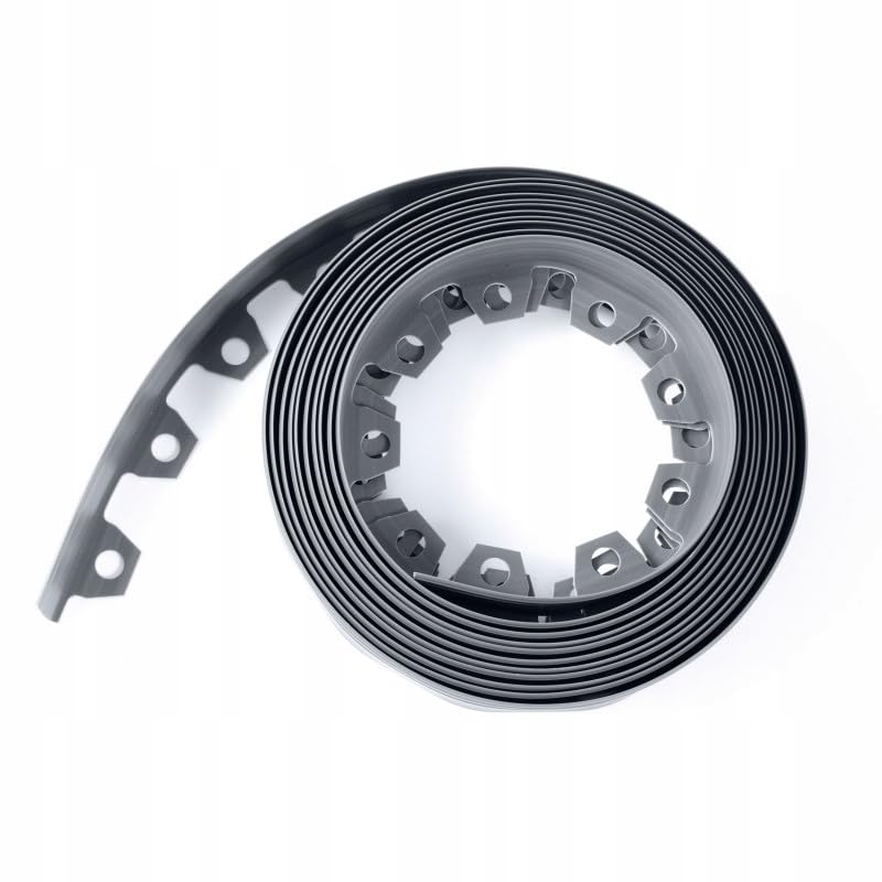 Garden/lawn/path edging,10m length,40mm high complete WITH PEGS in GRAPHITE GRAY,ideal for curves and circles! (3 packs = 30m) — image 1