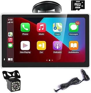 Monitor de tela sensível ao toque de 7 polegadas para Carplayer Apple sem fio e Android Auto Car Stereo Player multimídia com Bluetooth, espelho elink, câmera de visão traseira de 12 LEDs, painel ou para-brisa montado