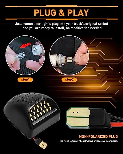 Image of LESAUCE Red OLED Neon Tube LED License Plate Lights Tag Lights Assembly Replacement for Chevy Silverado GMC Sierra 1500 2500 3500 Tahoe Suburban Escalade Yukon XL, 2PCS