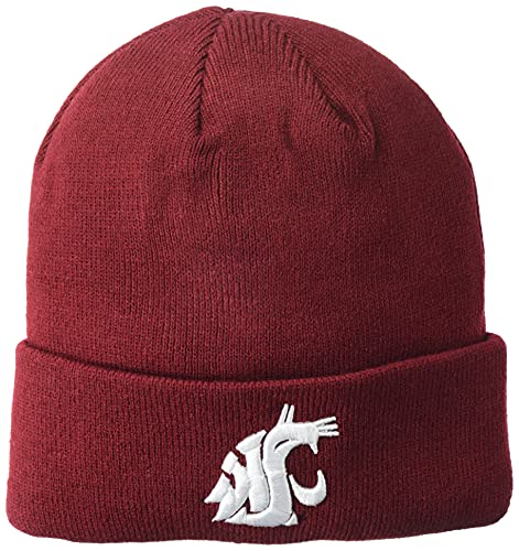 NCAA Washington State Cougars Mens Cuff Beanie Team Color, Washington State Cougars Cardinal, One Size