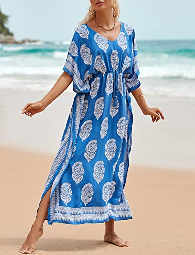 Image of Eddoyee Loose Beach Kaftan Dresses for Women Caftan Swimsuit Cover Up