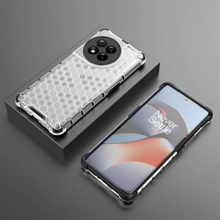 Image of Lustree TPU Honey Comb Armor Shock Proof Back Cover for for Oneplus 11R 5G (Transparent)