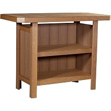 LuxCraft Poly Outdoor Serving Bar Table, Made with Recycled Plastics - Made in USA Antique Mahogany