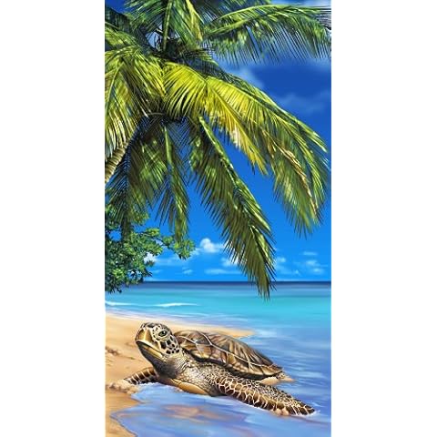 Island Gear Purple Views Under The Water Sea Turtles Beach Towel, 30 x 60 Inches, Island Turtle, Size 30" x 60" Cover
