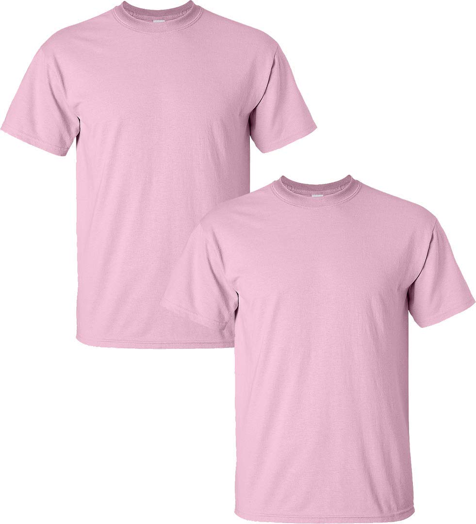 Gildan Camiseta de algodón ultra para hombre, estilo G2000, paquete de 2, XL, Azul Rey/Rosa Claro