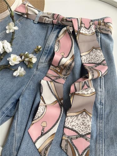 WENLOOY Women Skinny Scarf Belt, Ribbon Long Satin Belt Sash Necktie Neck Choker for Women2