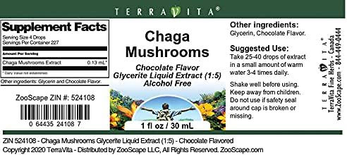Miniatura 2 de Terravita Chaga Mushrooms - Extracto líquido de glicerita (15), sabor a chocolate (1 oz, ZIN 524108), paquete de 2