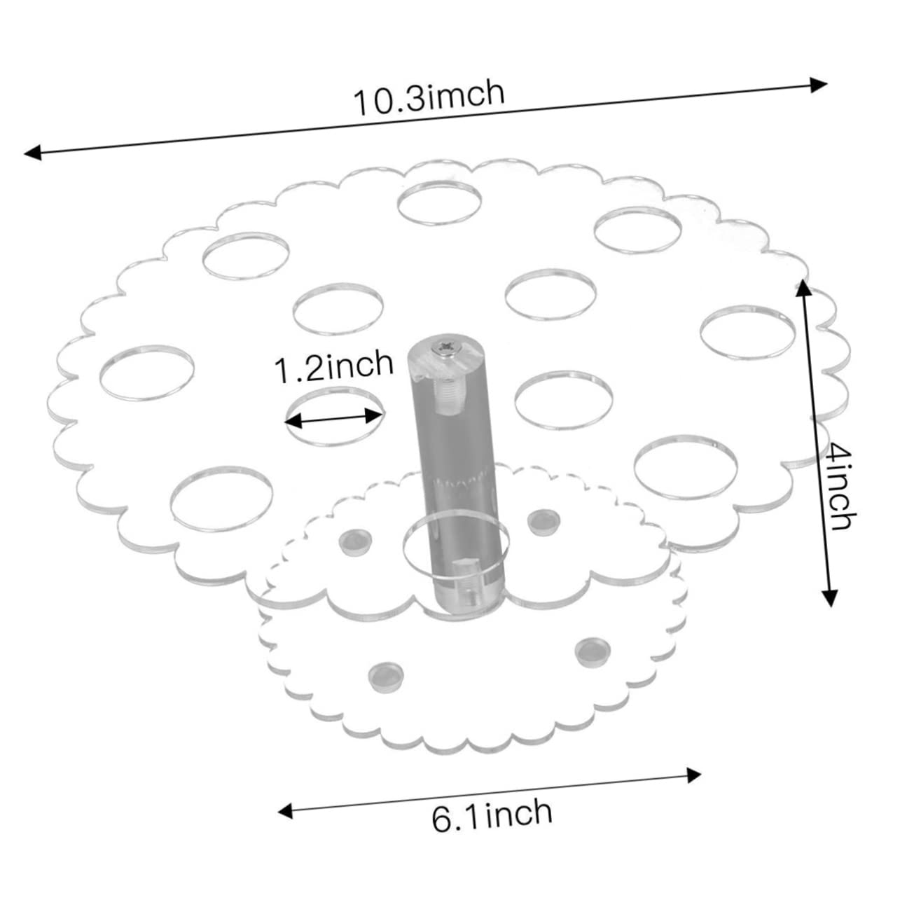 SOLUSTRE 12 Acrylic Ice Cream Holder Cone Display Stand for Birthday Parties Picnics Restaurants and Markets Round Hole Diameter Sweet Tube Rack