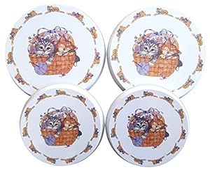 Trendstern Herdabdeckplatten 4er Set Nostalgie Kätzchen