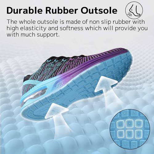 GoodValue Womens Running Shoes Lightweight Air Cushion Walking Shoes Tennis Shoes for Women Fashion Breathable Mesh Upper Sneakers Workout Casual Gym Jogging Non Slip Ladies Sport Shoes - Image 4