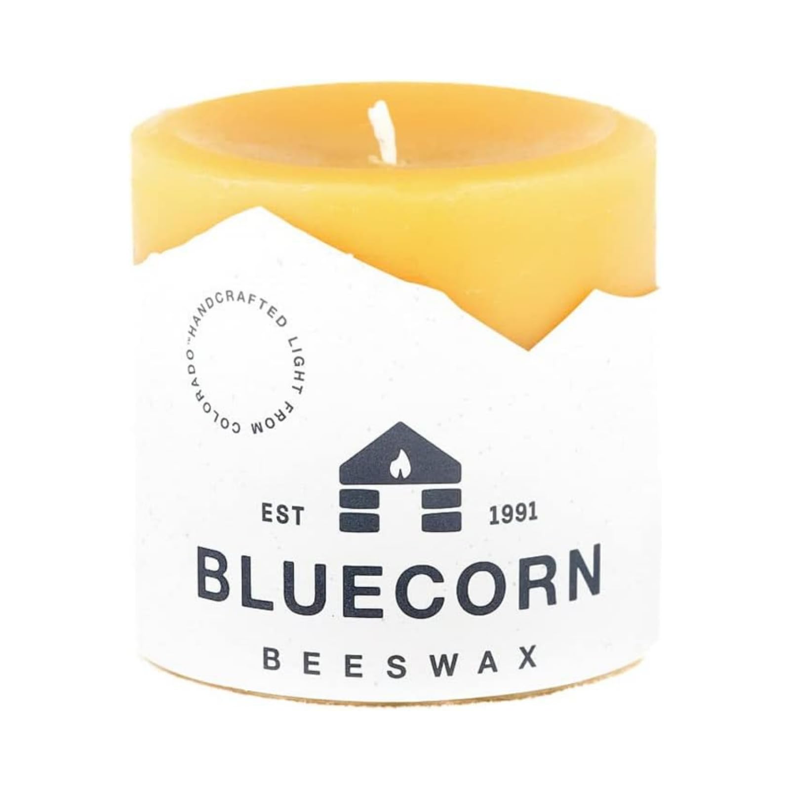 Bluecorn Beeswax Pillar Candle