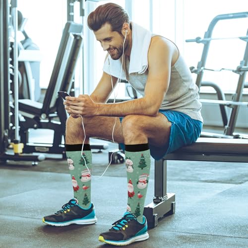 Image of SHJI Compression Socks for Women Sock Men Knee High Stockings for Running Athletic Hiking Cycling