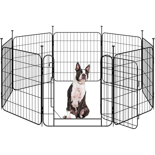 Image of Yaheetech 24in 8-Panel Expandable Dog Playpen for Puppy /Small Animals | Durable Metal Frame, Safety Lock Door, Floor Protectors, No-Tool Assembly, Foldable Portable for Indoor Yard RV Camping