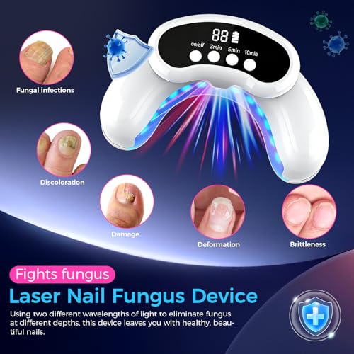 OMNIGAG Nail Fungus Laser Treatment LED Light Device-Nail Fungus Treatment,Solution for Damaged Discolored Thick Toenails & Fingernails - White,1 Count (Pack of 1) - Image 2