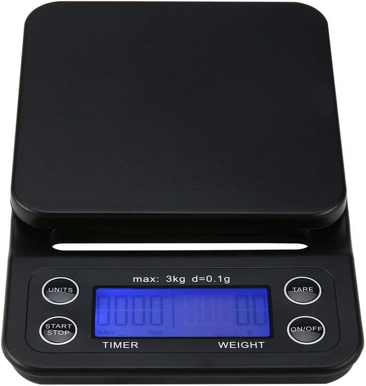 Professional Digital Kitchen Scales (3kg/0.1g) Sensitive Touch Food Scale High Precision Coffee Scale with LCD Display and Tare Function Stainless Steel