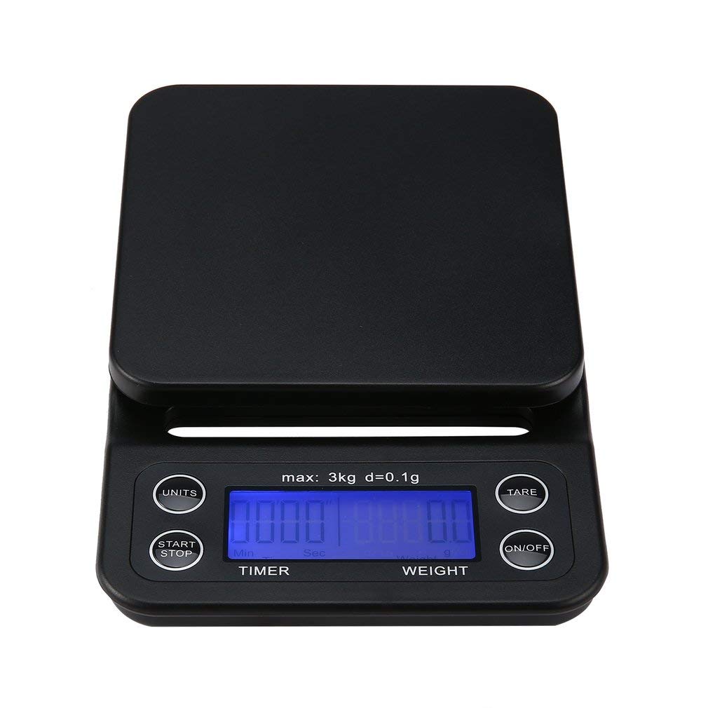 Professional Digital Kitchen Scales (3kg/0.1g) Sensitive Touch Food Scale High Precision Coffee Scale with LCD Display and Tare Function Stainless Steel