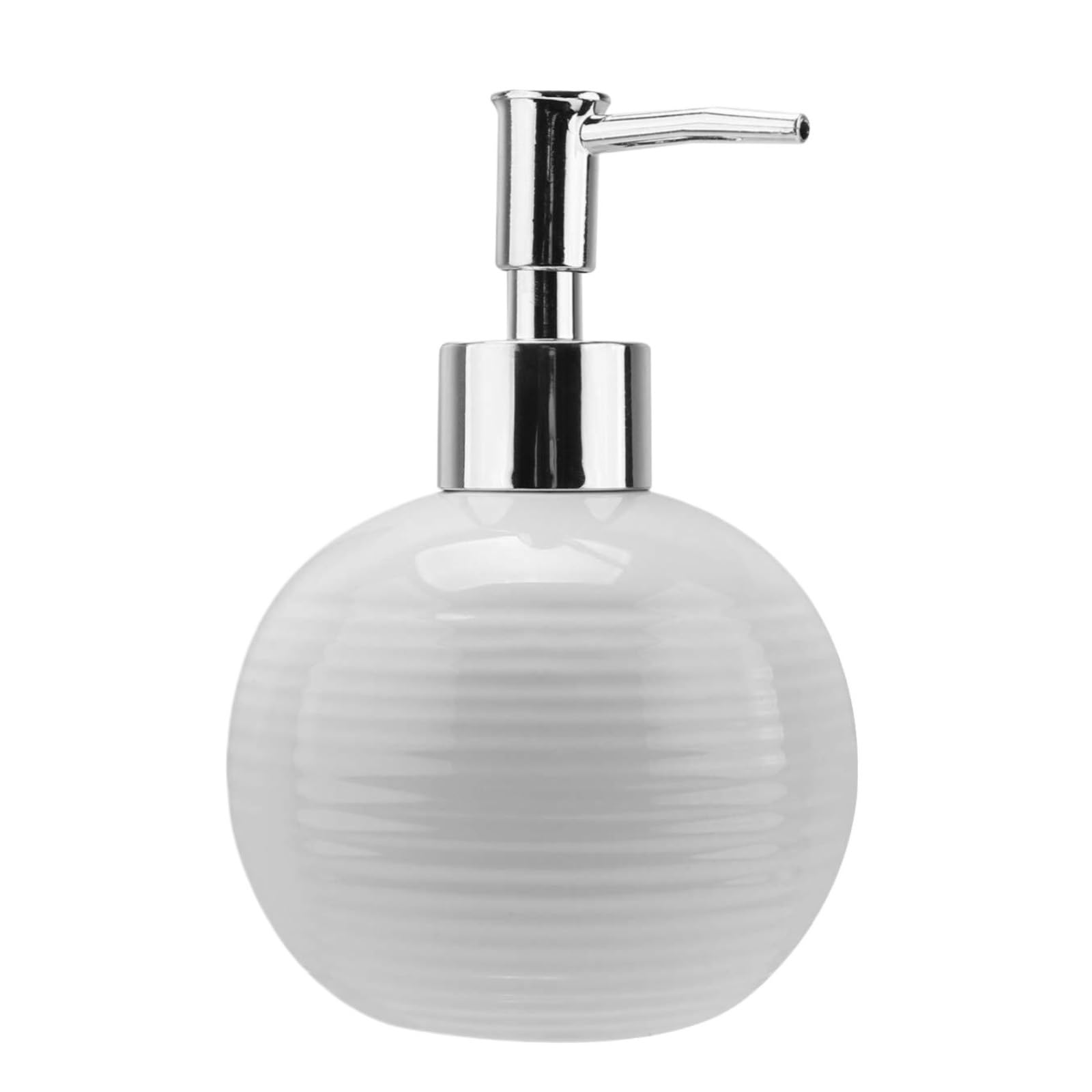 Dispenser Sapone Ricaricabile Dispenser di Sapone Rotondo con Flacone Pressione Ricaricabile for Lozione for Il Bagno Dosatore Liquido(White)