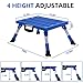 Homeon Wheels Aluminium RV Steps Adjustable Folding Step Stool with Non-Slip Rubber Feet, Stable Platform Supports 1000bs, Safety Strips, Handle, Easy Carry, Outdoor Camper Trailer Travel - Blue