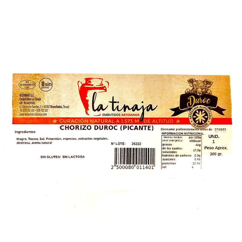 Chorizo especial picante 250gr