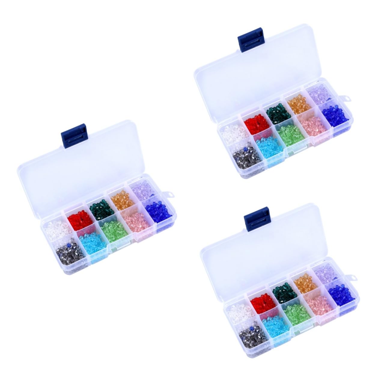 TEHAUX 3000stücke Farben Rhombus Glasperlen Mit Aufbewahrungsbox Für Schmuckherstellung Bastelbedarf Für Armbänder Und Halsketten