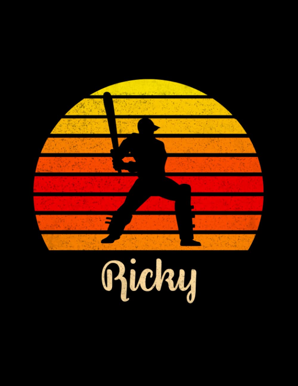 Ricky Name Gift Personalized Cricket Lined Notebook, Daily Journal for Sport Lovers: Over 100 Pages, Meeting, 8.5 x 11 inch, Planning, Pretty, Meal, To Do List, Hour, 21.59 x 27.94 cm, A4