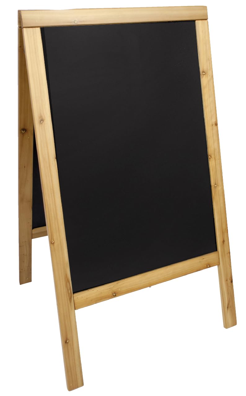 Securit Sandwich Pavement Chalk Board Lacquered Teak Finish, 125 x 70 x 5 cm