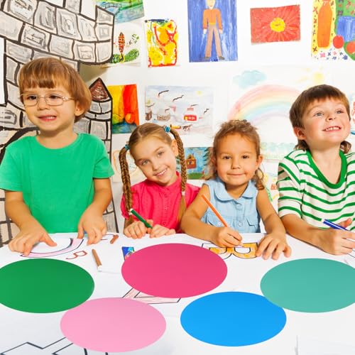 Image of Lounsweer 10 Pcs Classroom Stacking Stools with 24 Dry Erase Table Dots Circles Portable Nesting Seating Stools for Office Preschool Kindergarten Elementary Flexible Seating