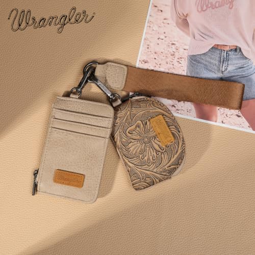 Image of Wrangler Keychain Wristlet Wallets for Women Western Dual Pouch Wristlet Credit Card Holder Wallet