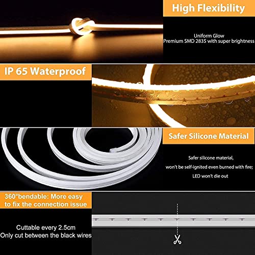 Lamomo Tira de luz LED blanca cálida