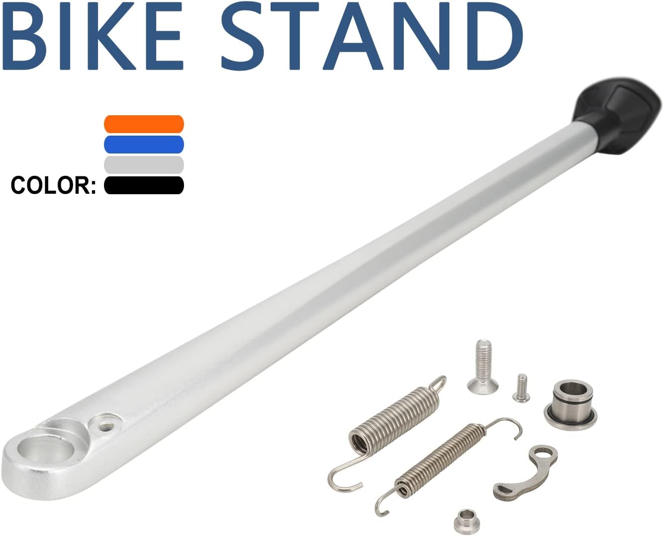 Dirt Bike Kickstand Motorcycle Kick Stand 7075 Aluminum with Springs Bolts for 125 150 200 250 300 350 450 500 EXC EXCF SX SXF XC XCF XCW XCFW Six Days Tpi 2017-2022 Supermoto Motocross Silver