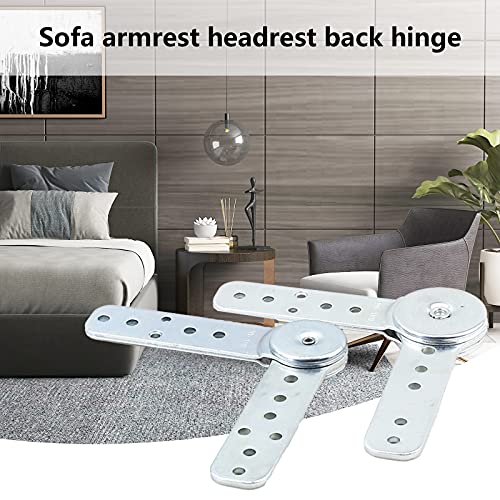 Roadiress 2Pcs Furniture Hinge Ratchet Folding Connecting Hinges For Sofa Armrest Headrest Angle Adjuster (24.5 * 4 * 1Cm) #TOP4