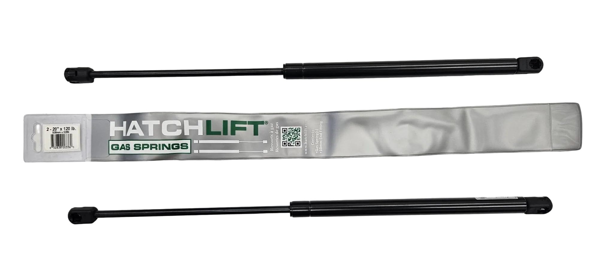 Hatchlift Gasdruckfedern -. 20" Länge x 150 Lb Kraft mit 10 mM ende (508mm X 0660N) 20" L x 150 lb Force (508mm x 0660N)