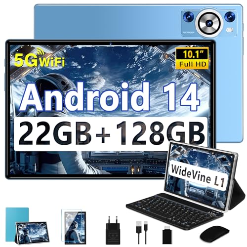 2025 Newest Tablet 10 Pulgadas Android 14, 22GB RAM+128GB ROM/TF 2TB, 8-Core 2.0 GHz, 8000mAh, 5G...