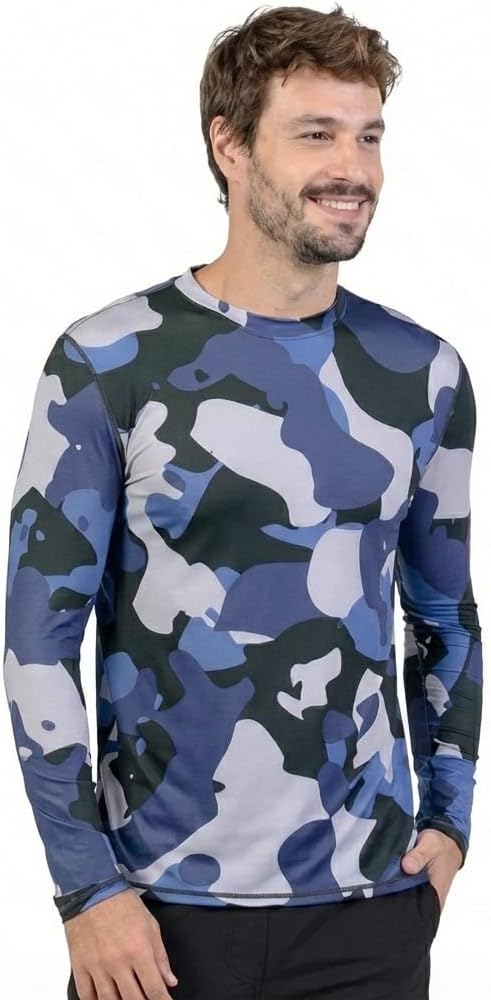 INGEAR Men's UPF 50+ Long Sleeve Sun Shirt Rash Guard & Fishing Shirt for Men UV Protection | Moisture-Wicking | Quick-Dry
