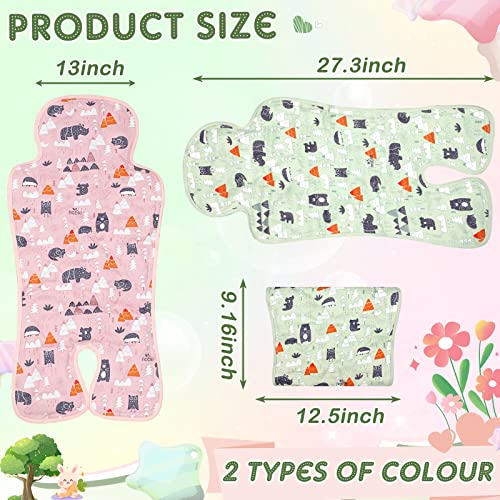 Image of Pinkunn 2 Pcs Gel Car Seat Cooling Pad for Baby Summer Breathable Ice Cushion Multifunctional Ice Stroller Cooler Mat for Stroller Baby Dining Chair Child Safety Seat(Bright Color,Forest)