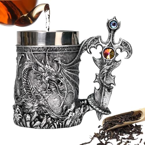 Chope à bière dragon médiéval 600 ml, idée cadeau originale et vintage - 8