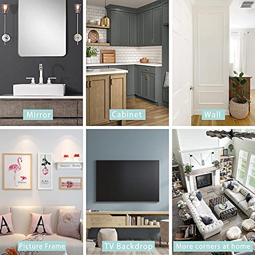 Flexible Molding & Wall Trim | Peel and Stick Self-Adhesive Design | Home Decor on The Cabinet Edge/Mirror Frame, Twist-Shaped, 16-13/32 ft x 19/32 inch