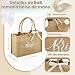 Imagen de Weewooday Set 2 Regalos de Novia Bride Bolso Tote Nupcial de Yute 35 x 25 x 13 cm con Lazo Bride To Be Gafas de Sol Nupcial en Forma Corazón Accesorios para Boda Despedida de Soltera Mujer