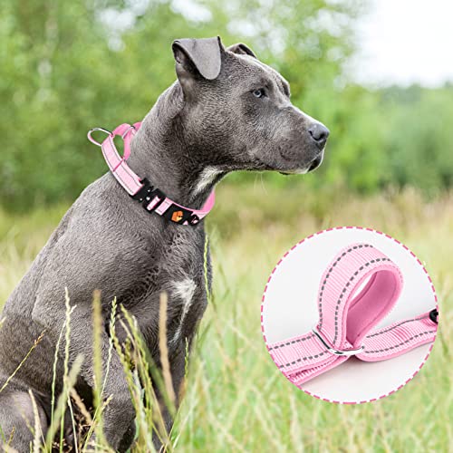 Martingale Collar For Dogs, Wanyang Reflective No Pull Dog Collar With Soft Neoprene Padded, Heavy Duty Dog Collars With Metal Buckle For Medium Large Dogs, Pink #TOP4