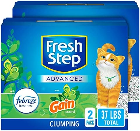 Fresh Step Clumping Cat Litter, With Gain, Advanced, Extra Large, 37 Pounds total (2 Pack of 18.5lb Boxes)